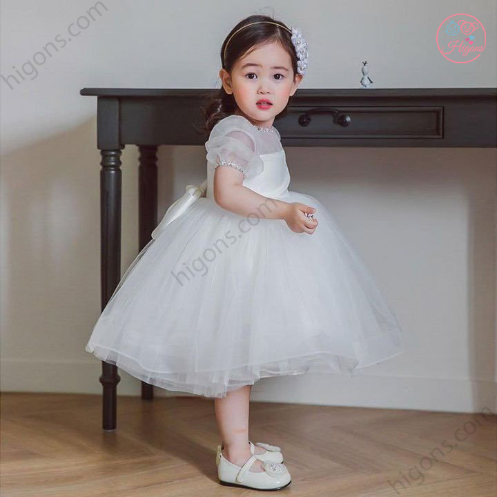Váy trắng Sofia Candy thêu cổ vuông size 1-10y SHIN Baby Closet