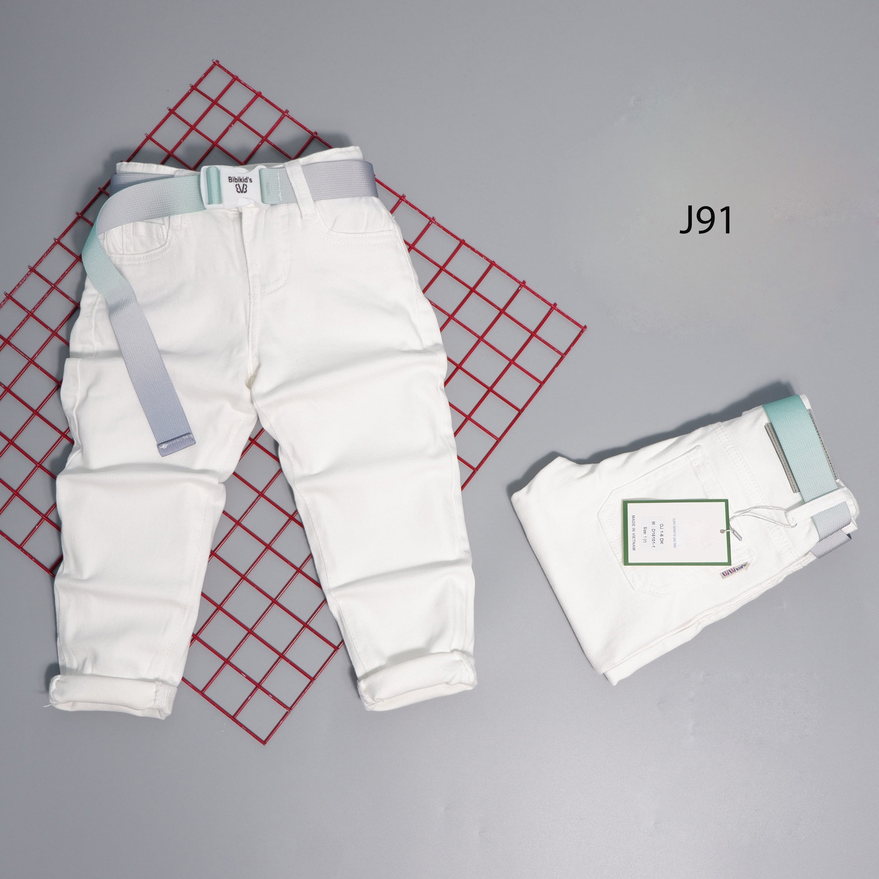 quần jean bé trai màu trắng mẫu mới J91